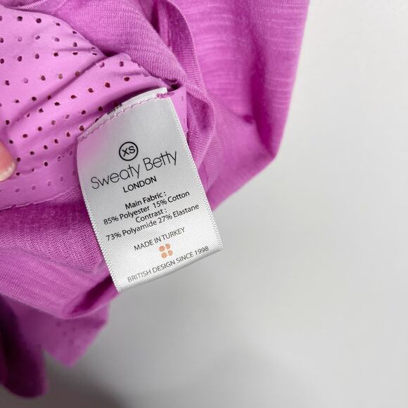 Sweaty Betty XSmall XS Purple Mesh Racerback Tank Top Performance Scoop Neck - Picture 8 of 9